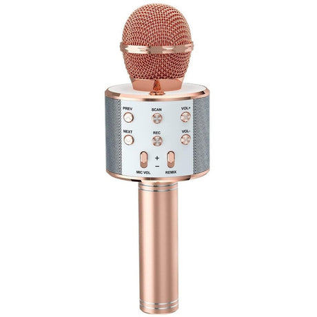 GOMINIMO 4 in 1 Wireless Bluetooth Karaoke Microphone with Record Function (Rose gold)-Phone Accessories-URDEALS